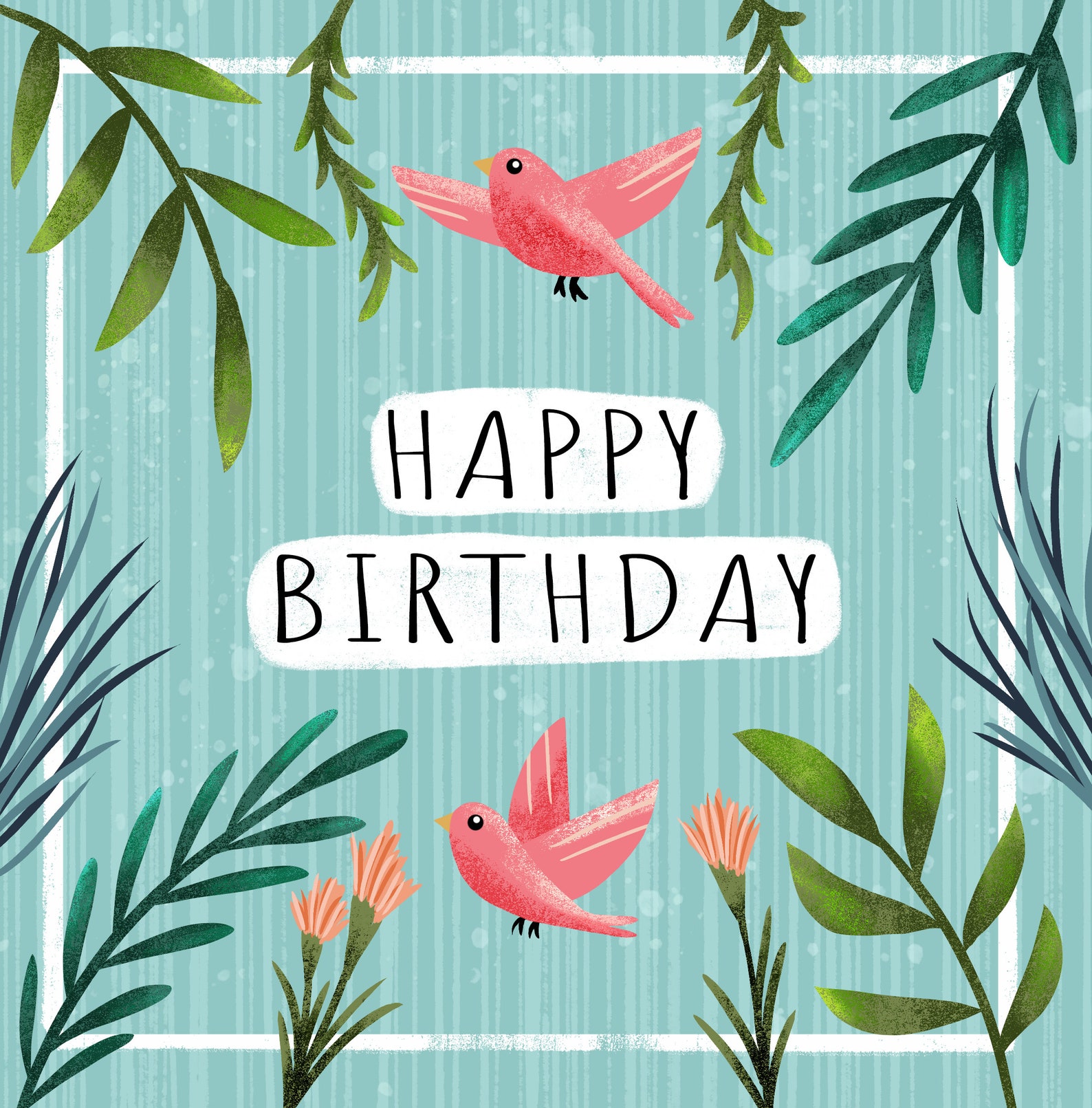 Vögel alles Gute zum Geburtstag Grußkarte / Grußkarten / leere Etsy