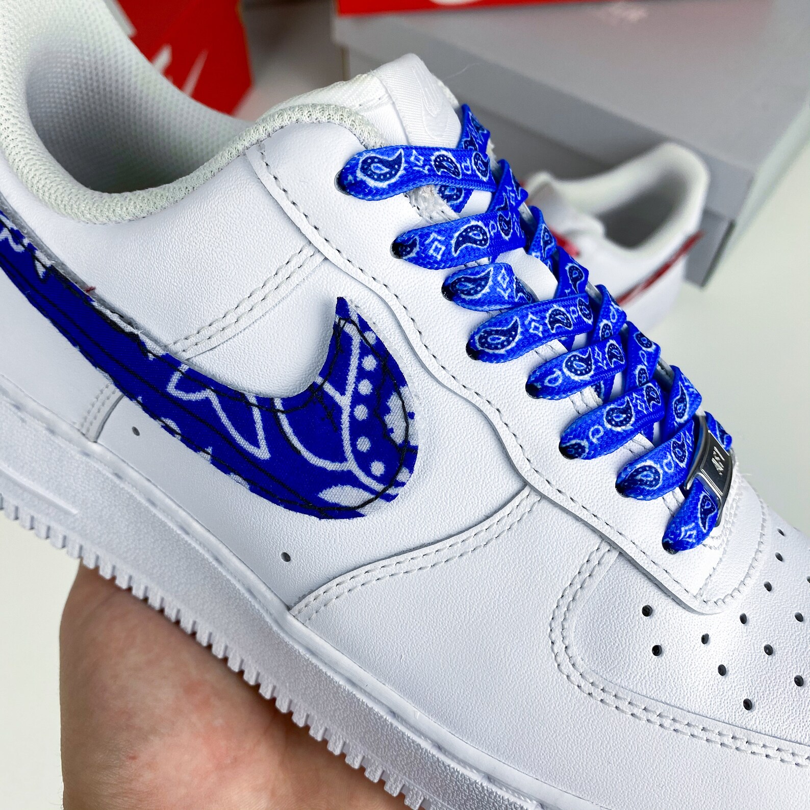 Crips and Bloodz Bandana Custom Set Velcro Swooshes Air Force | Etsy