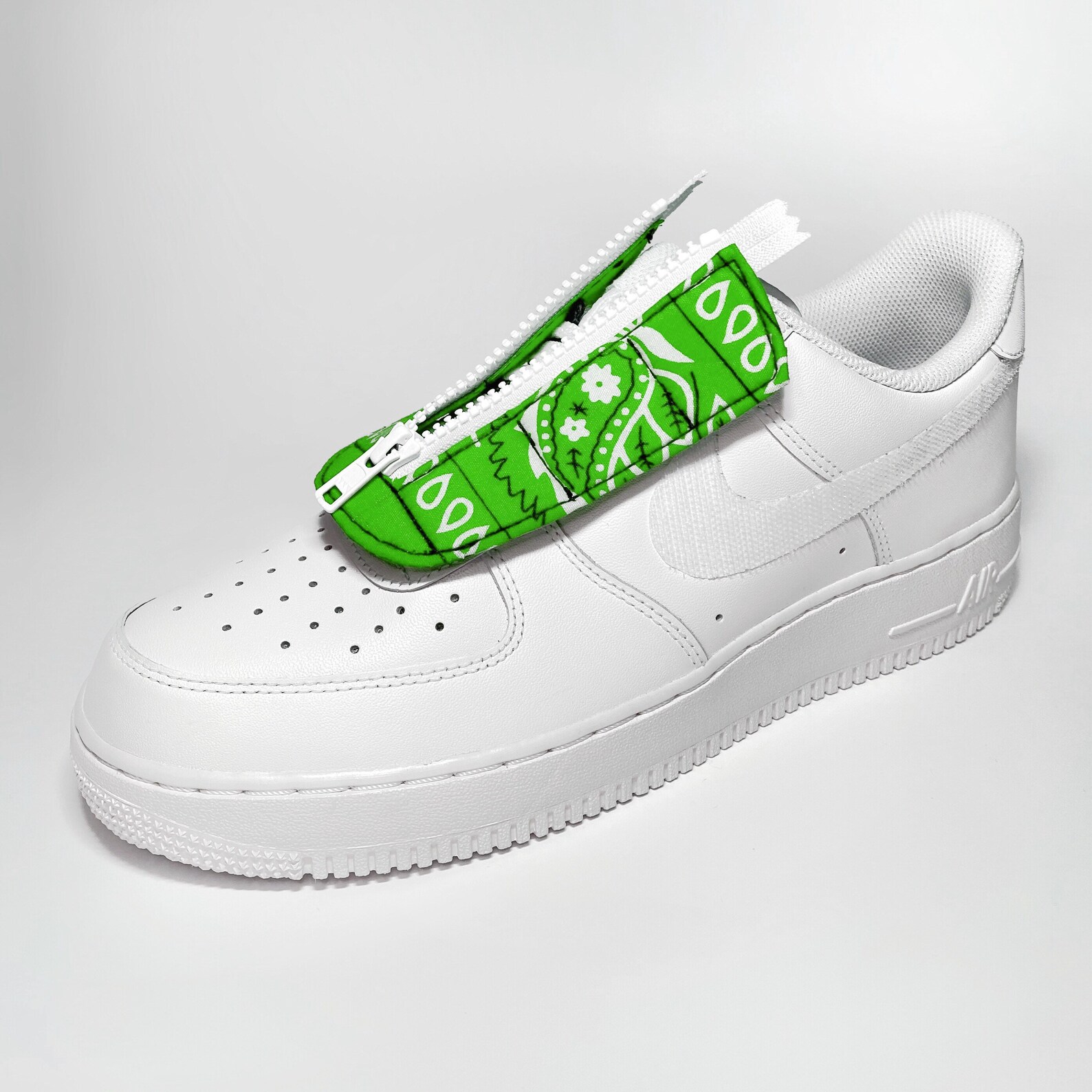 Green Bandana Custom Kit Air Force Custom Swoosh Hip-Hop | Etsy