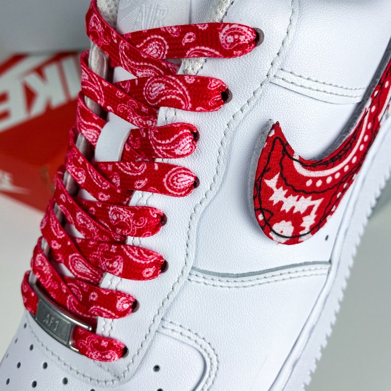 Crips and Bloodz Bandana Custom Set Velcro Swooshes Air Force | Etsy