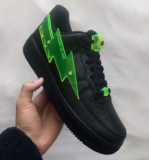 slime green nike air force 1