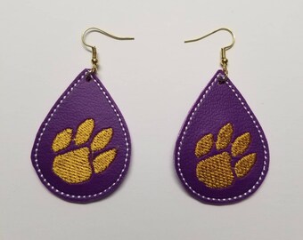 Hand-carved Tiger Paw Shell Earrings