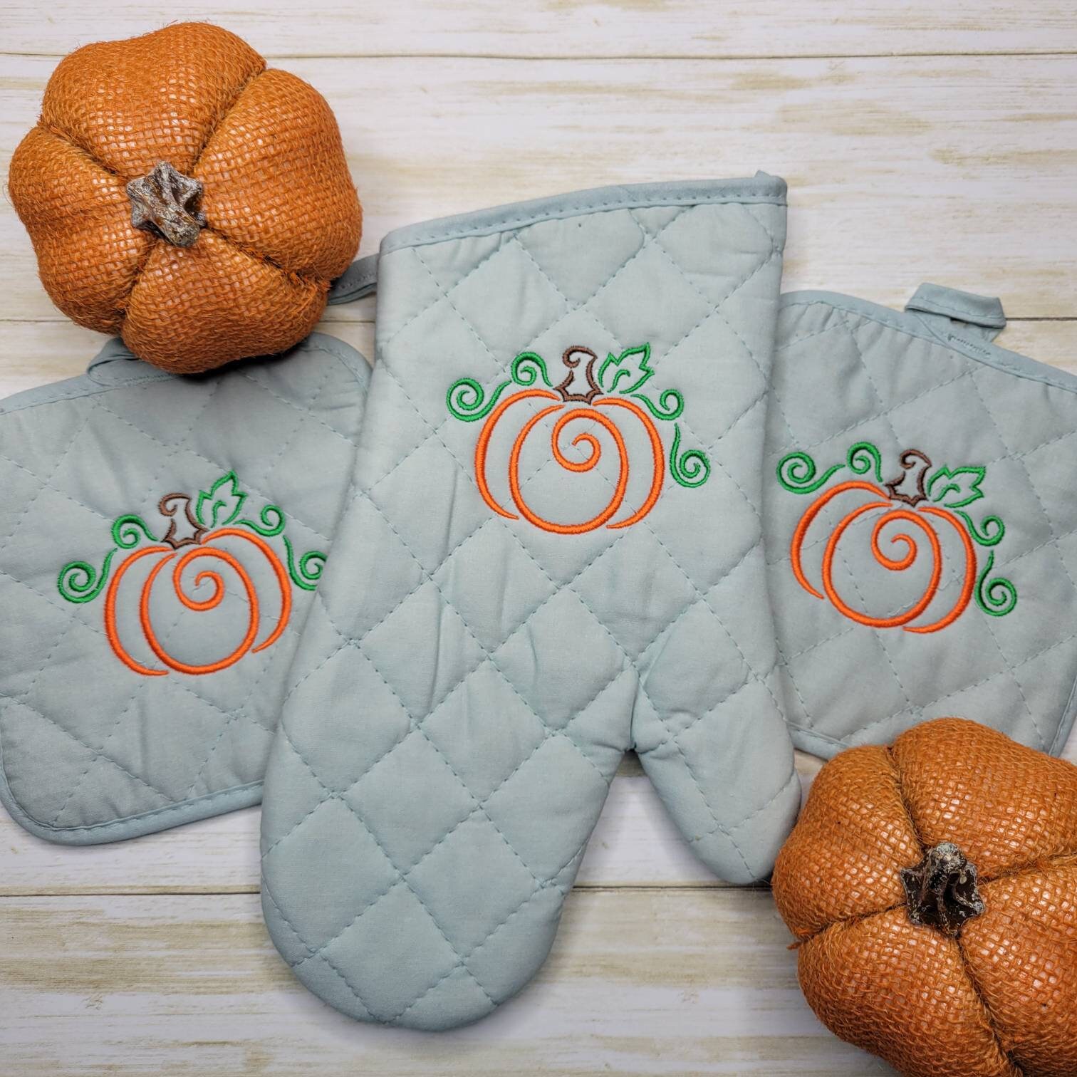 5 Pack Pot Holder with Pocket,Fall Thanksgiving Cute Cat Pumpkin Kitchen  Potholders Heat Proof Non-Slip Pot Holders Sets,Farm Harvest Checker Linen