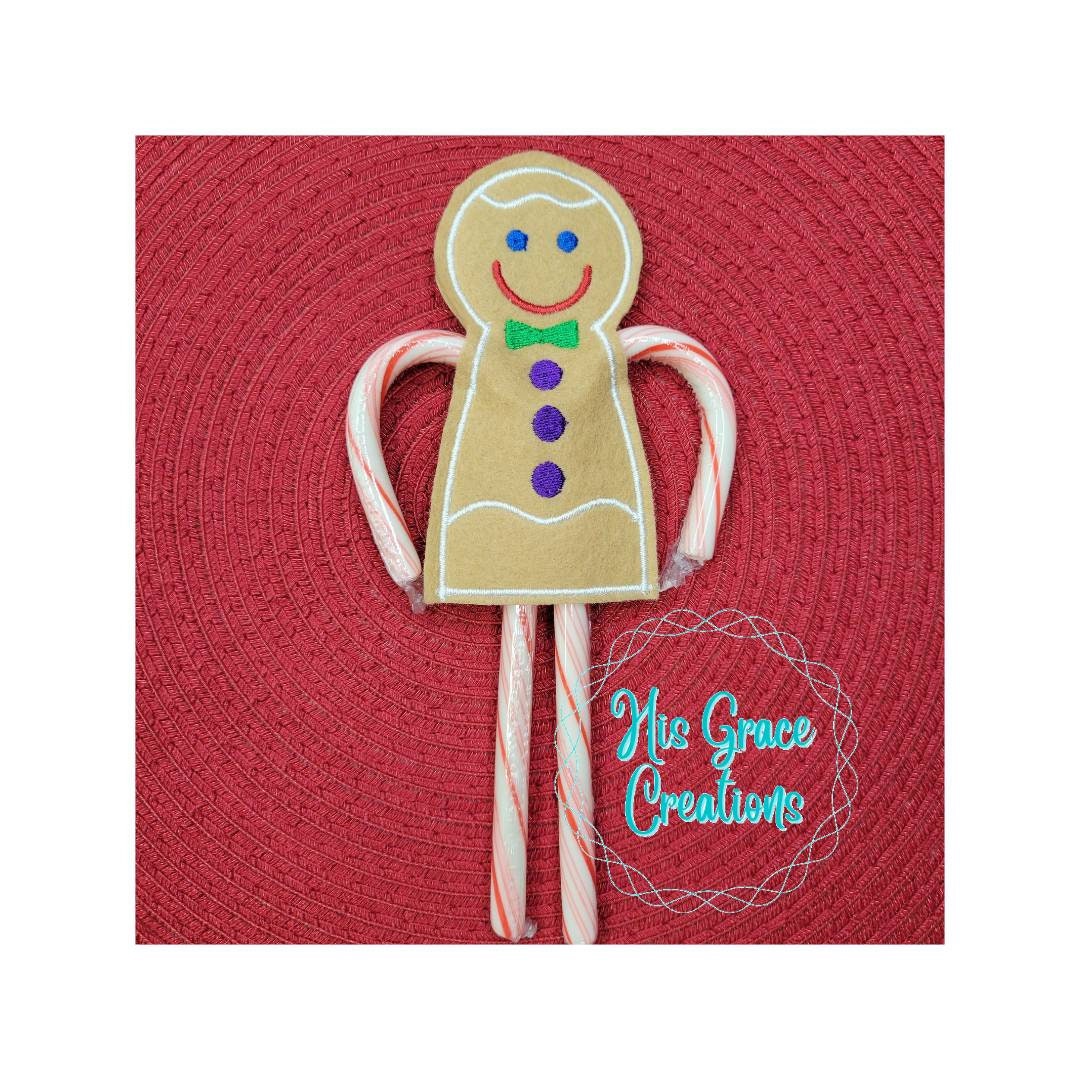 Digital File, Candy Cane Holder Embroidery File, in the Hoop Embroidery