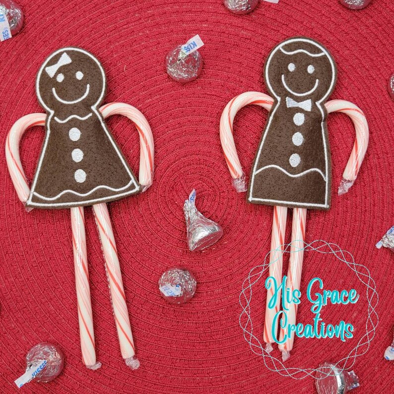 Digital File, Candy Cane Holder Embroidery File, in the Hoop Embroidery