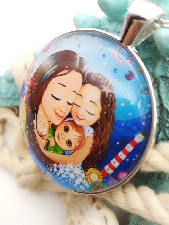 Mother and two sons cheap necklace