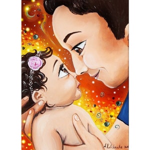 Papà con la bambina . figlia di papà . Festa del papà . regalo per il marito. miglior papà. illustrazione per figlia . Papà amore . Papà Arte Amore