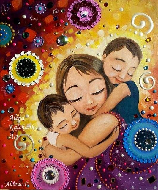brothers . print with two children. maternity art. Mom with male children. hug illustration for children. gift for mom and sons . two kids