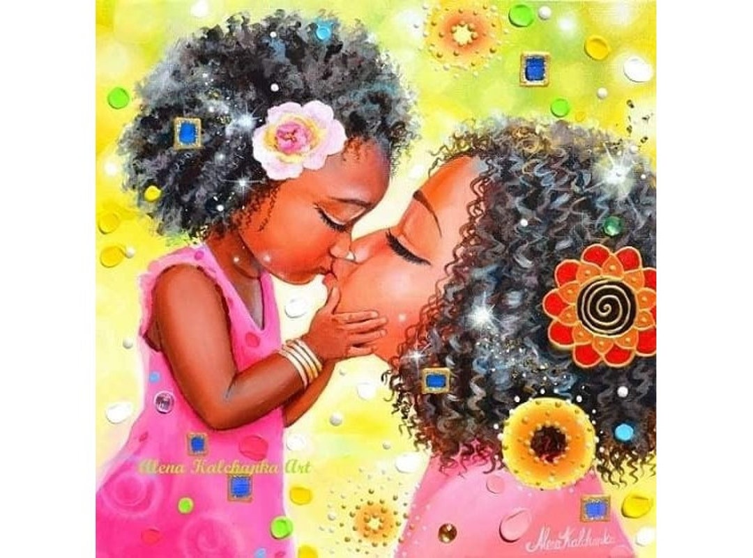 Mamá y niña imprimen. mamá de tez negra con estampado de hija. Arte de la  maternidad en África. niña afroamericana y madre impresa - Etsy México, image size:1080x801