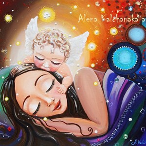 Angel Pintado Angelito De Nina Regalo De Consolacion Nina Etsy