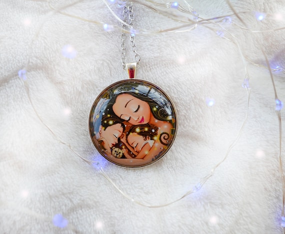 Buy Mother and Children Necklace Motherhood Art Mom With Two Sons