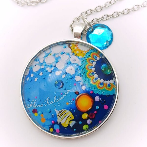 colored pendant with marine painting