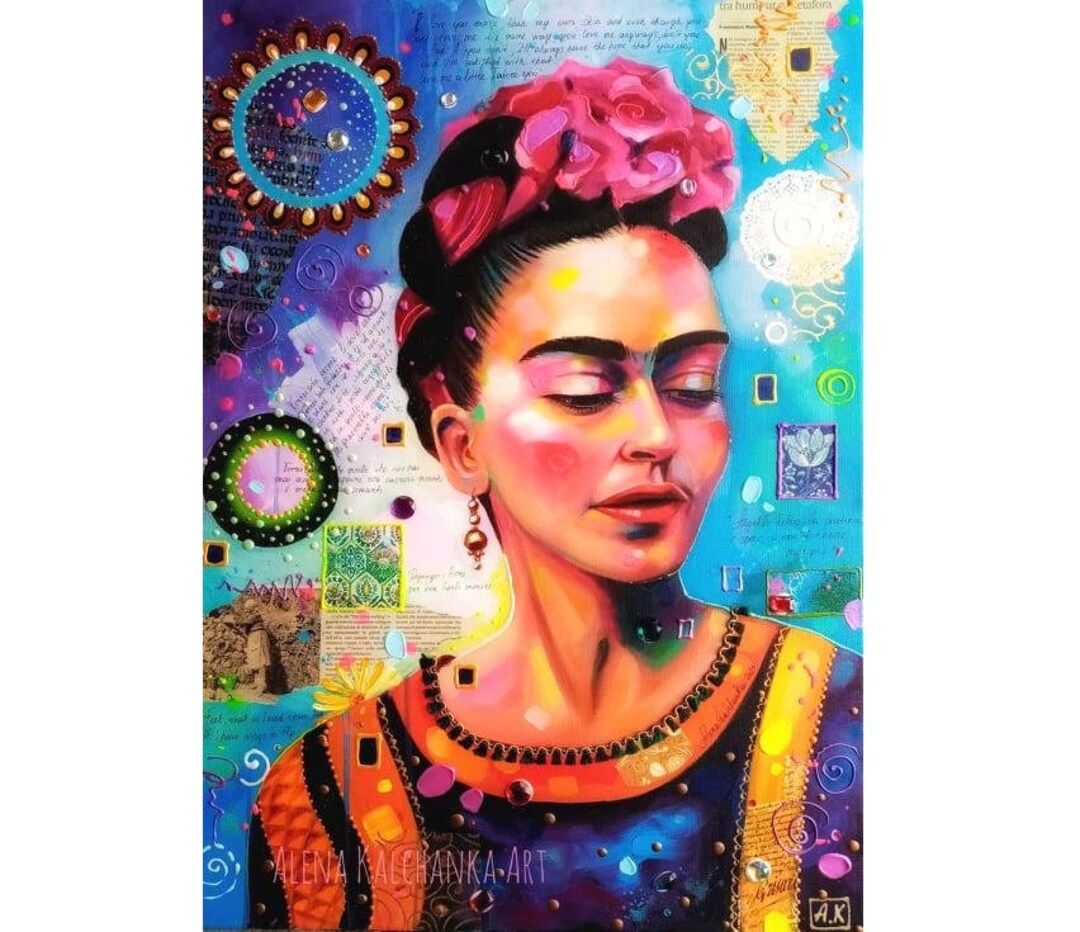 Painted Frida Kahlo Mexican Art Frida Print Frida Kahlo Decor - Etsy