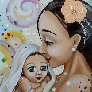 mother and child print  maternity poster gift for mothers art for mom. print for children's room . babywearing . art for wife
