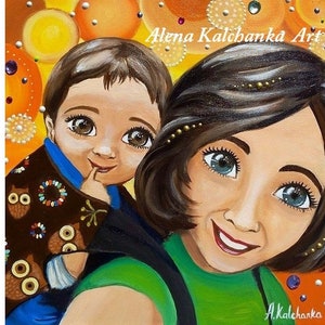 paiting family, mom with baby print baby room decor, Room design, Gift for mom, mothers Day . motherhood illustration, be mom fable art gift