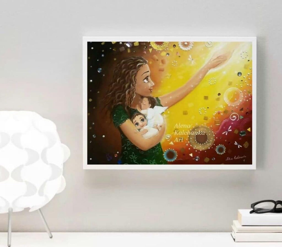 Two Little Angels Art Baby Angel Loss of Child Two Angels | Etsy