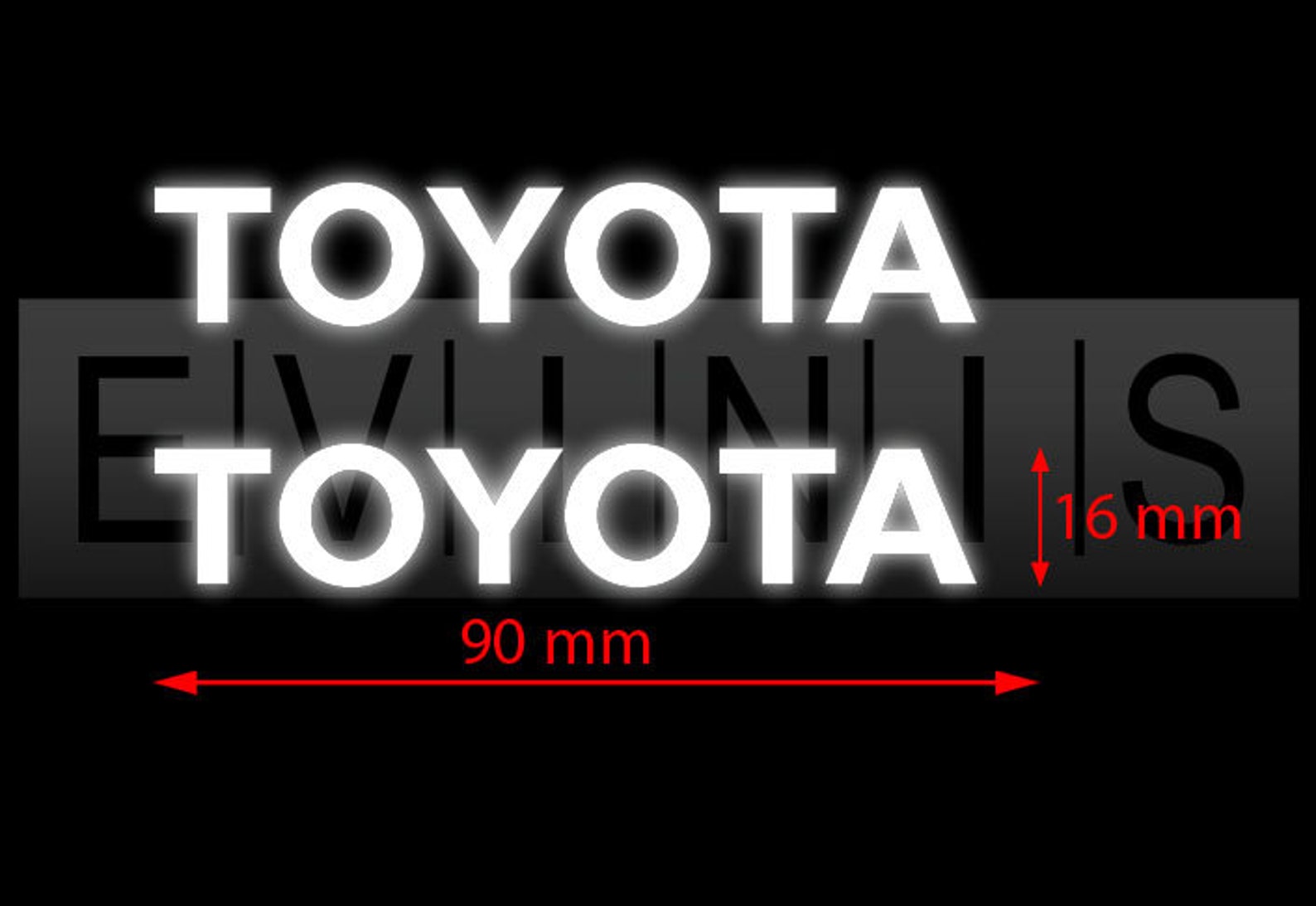 TOYOTA REFLECTIVE VINYL symbol decals stickers x2 Etsy