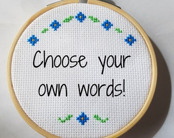 Personalised gift for friends and family, custom cross stitch quote, best friend birthday gift, friendship gift for woman, hand sewn gift,