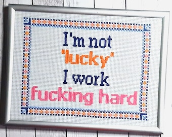 New job gift, promotion gift for her, funny cross stitch quote, office decor sign, well done gift, humorous signs, female empowerment