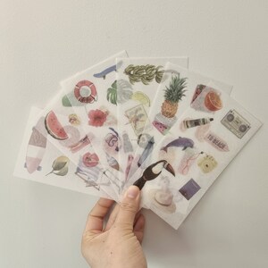 Hawaii Holiday Stickers, Summer Holiday Stickers, Topical Hawaii Stickers, Planner Sticker, 6 Sheets/Pack