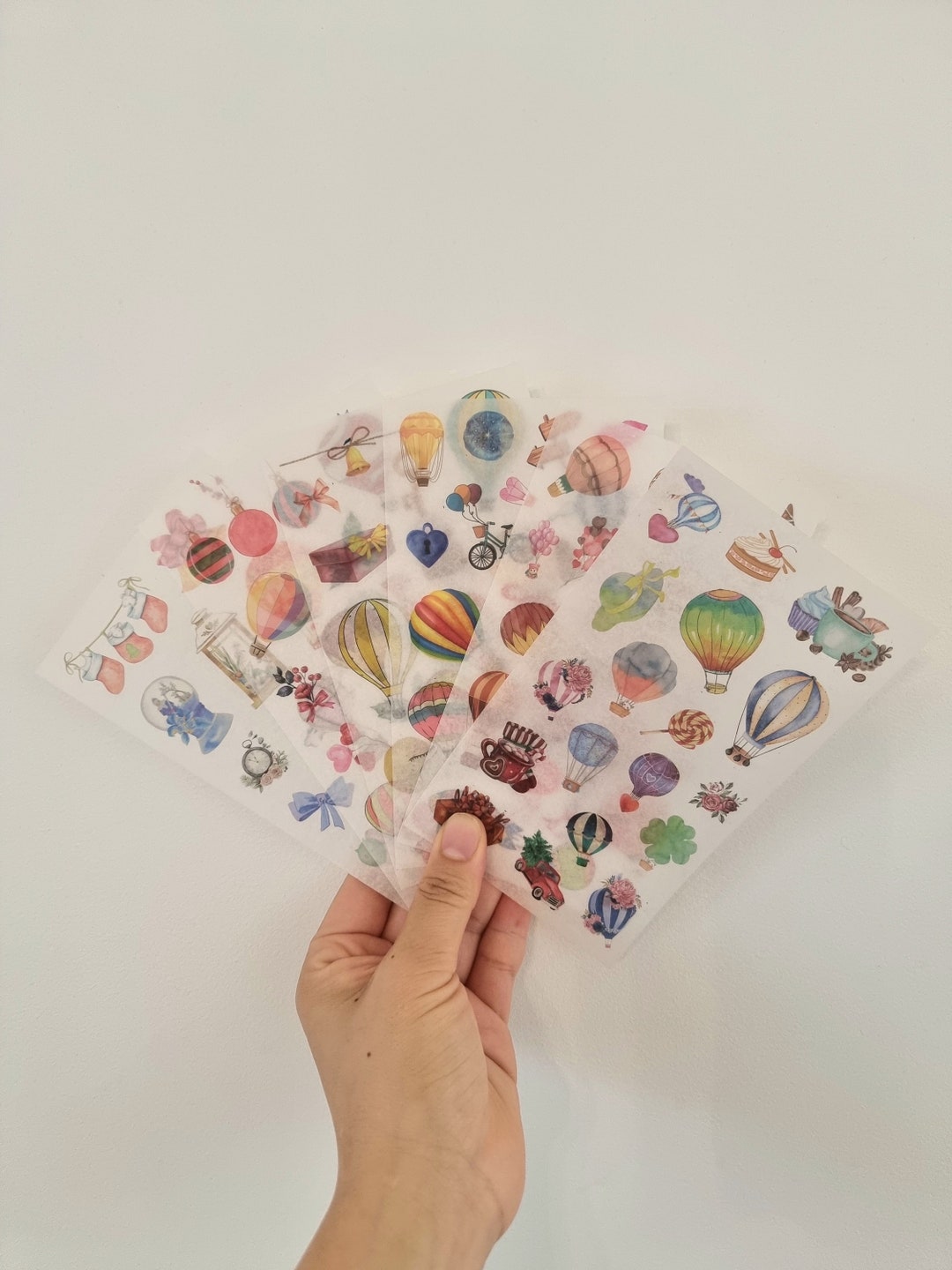 Hot Balloons Stickers, Romantic Hot Balloons Stickers, Pink Balloons ...