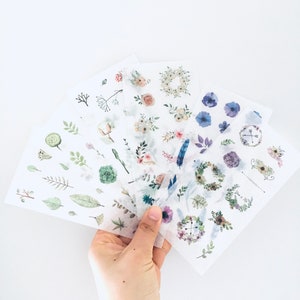 Nature stickers, various colors Flowers stickers, Grass stickers, Botanic stickers