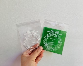 30 Stück selbstklebende merry hristmas Cookies Candy Geschenktüten