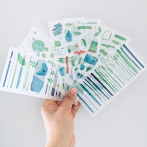 Green Themed stickers, Green Lines stickers, Nature stickers
