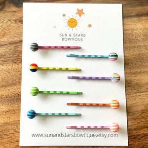 Rainbow Bobby Pins, Rainbow Hair Slides, Rainbow Hair Clips, Assorted Bobby Pins, Cute, Bobby Pins, Hair Accessories, Gift, Toddler, Girl