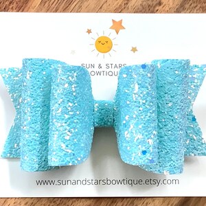 Sparkly Aqua Hair Bow, Blue Hair Bow, Blue Glitter Hair Bow, Large Hair Bow, Summer Hair Bow,Hair Accessory, Gift, Toddler, Girl