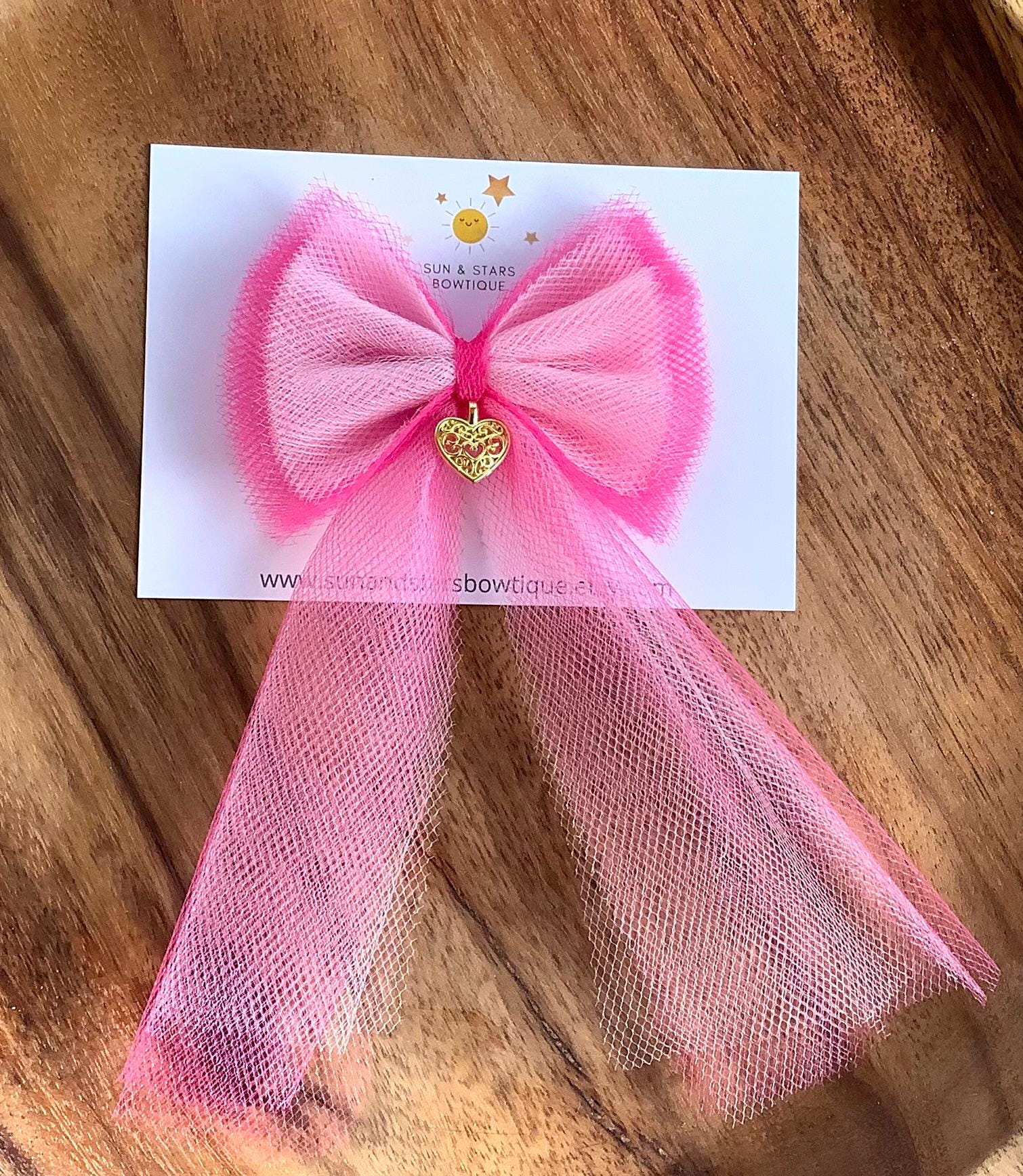 Hot pink tulle scrunchie bow and headband. Teen and adult size Puffy Terry Cloth Padded Spa Headband with Scrunchies-Hot  main image 3