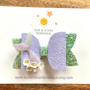 Mermaid Hair Bow, Mermaid Tail Hair Bow, Mermaid Glitter Bow, Mermaid Party Hair Bow, Sparkly Mermaid Bow, Gift, Toddler, Girl