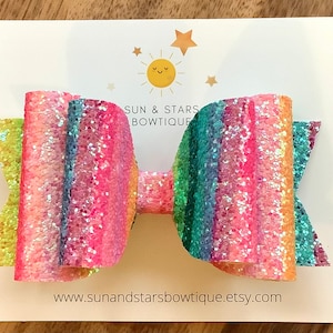 Rainbow Hair Bow, Rainbow Striped Hair Bow, Colorful Hair Bow, Candy Hair Bow, Party Hair Bow, Gift, Toddler, Girl