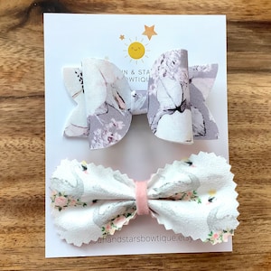 Spring Hair Bows, Swan Princess Hair Bow, Floral Hair Bow, Flower Girl Hair Bow, Dance Hair Bows, Gift, Toddler, Girl