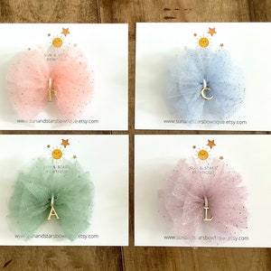 Personalized Hair Bow, Initial Hair Bow, Name Letter Hair Bow,Tulle Hair Bow, Unique, Hair Accessory,Charm,Hair Bow, Gift, Toddler, Girl