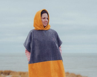 Surf poncho Yellow gray yellow