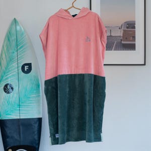 Surf poncho Pink petrol blue