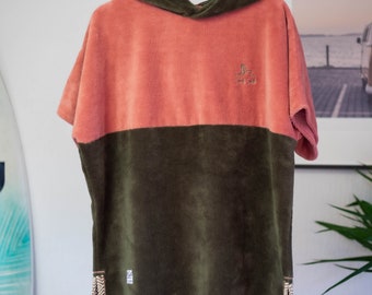 Poncho sweater pink army green