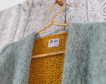 Gebreide vest groen geel