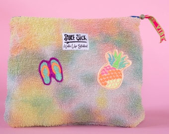 Toiletry Bag With Patch Tie Dye Pineapple Flip-Flops