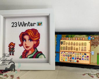 Leah Portrait Cross Stitch Pattern: Stardew Valley Inspired (PDF/Saga Download)