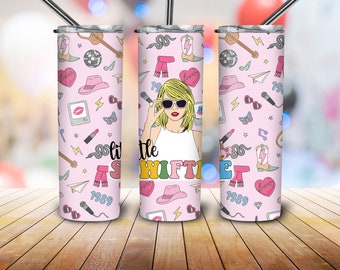 Taylor 20oz Skinny Tumbler, Album Cover Books, Pop Singer Cup, Gift for Her, 1989 Version, Eras, Tour, Karma, Reputation, Merch