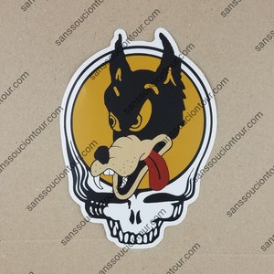 Wolf Stealie lot sticker, From the timbers of Fennario, JGB, SYF, Europe '72, Bobby Weir, Deadhead, Dead & Company