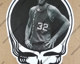 The Original - Big Red, Big Bill Walton SYF &#39;77 6 inch vinyl lot sticker, Jerry Garcia, JGB, SYF, Bob Weir, Deadhead, Warlocks, Dead & Co