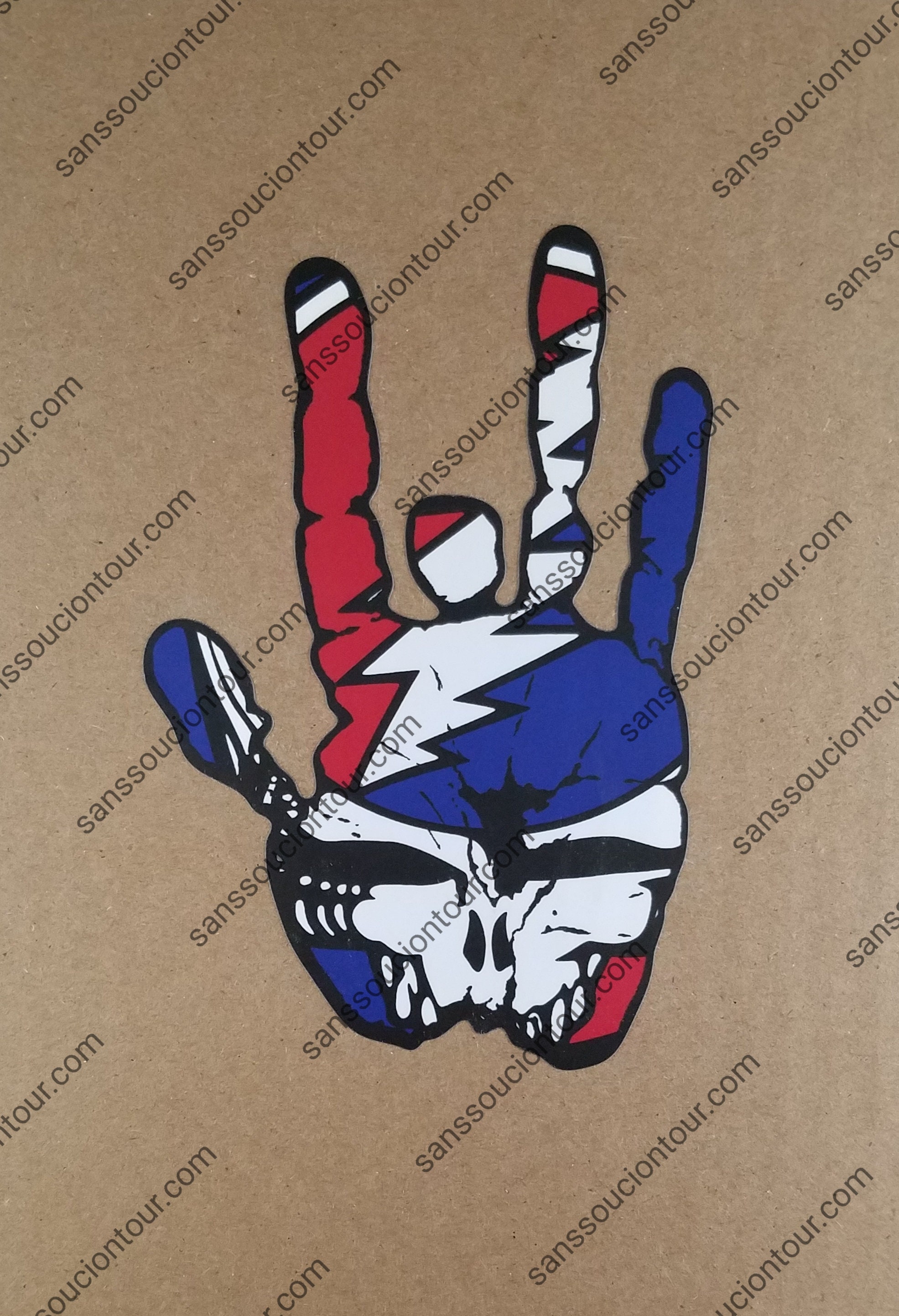 Grateful Dead Stickers, Steal Your Face Jerry hand print sticker, JGB…