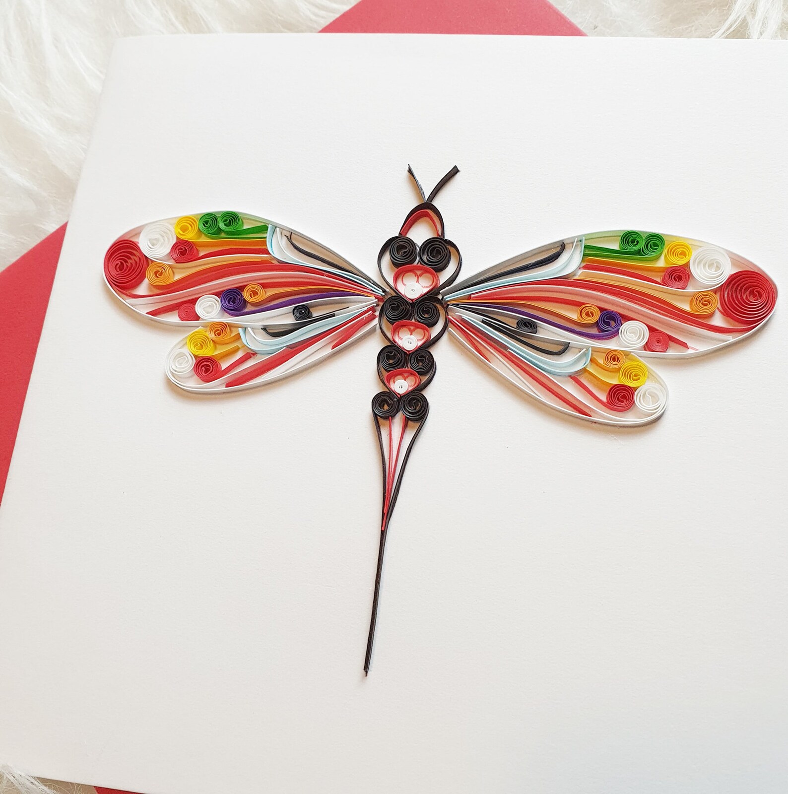 Handmade Quilling Cards Dragonfly Etsy