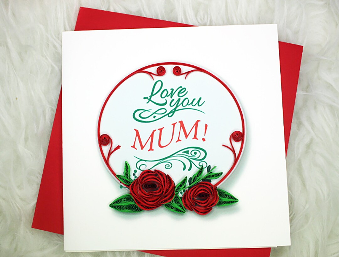 Handmade Quilling Mother's Day Cards love You Etsy