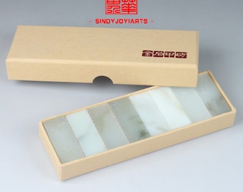 8 PCS Chinese Qintian stone , For Chinese Stone Seal Carving,chinese seal carving practice.（2*5CM）