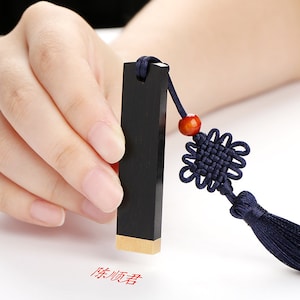 Nome cinese Piccolo sigillo rettangolare, scultura di sigillo personalizzato cinese, sigillo cinese con il tuo nome set scatola regalo in legno per dipingere la calligrafia