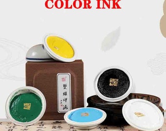 Seal Paste for Calligraphy, Chinese Painting, Seal Engraving, Gift Box, five Colors.
